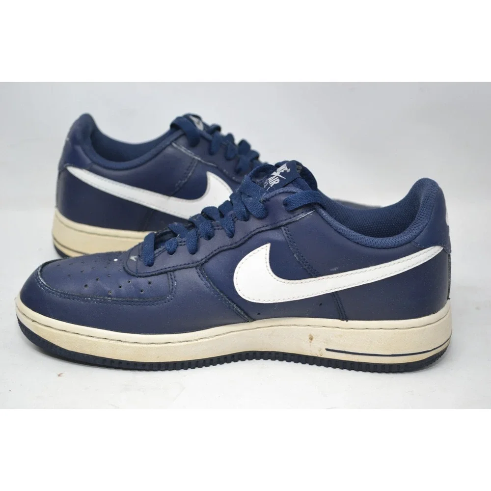 Nike Air Force 1 488298-436 Men's 8.5 Sneakers Navy White Lace Up Athletic Shoes